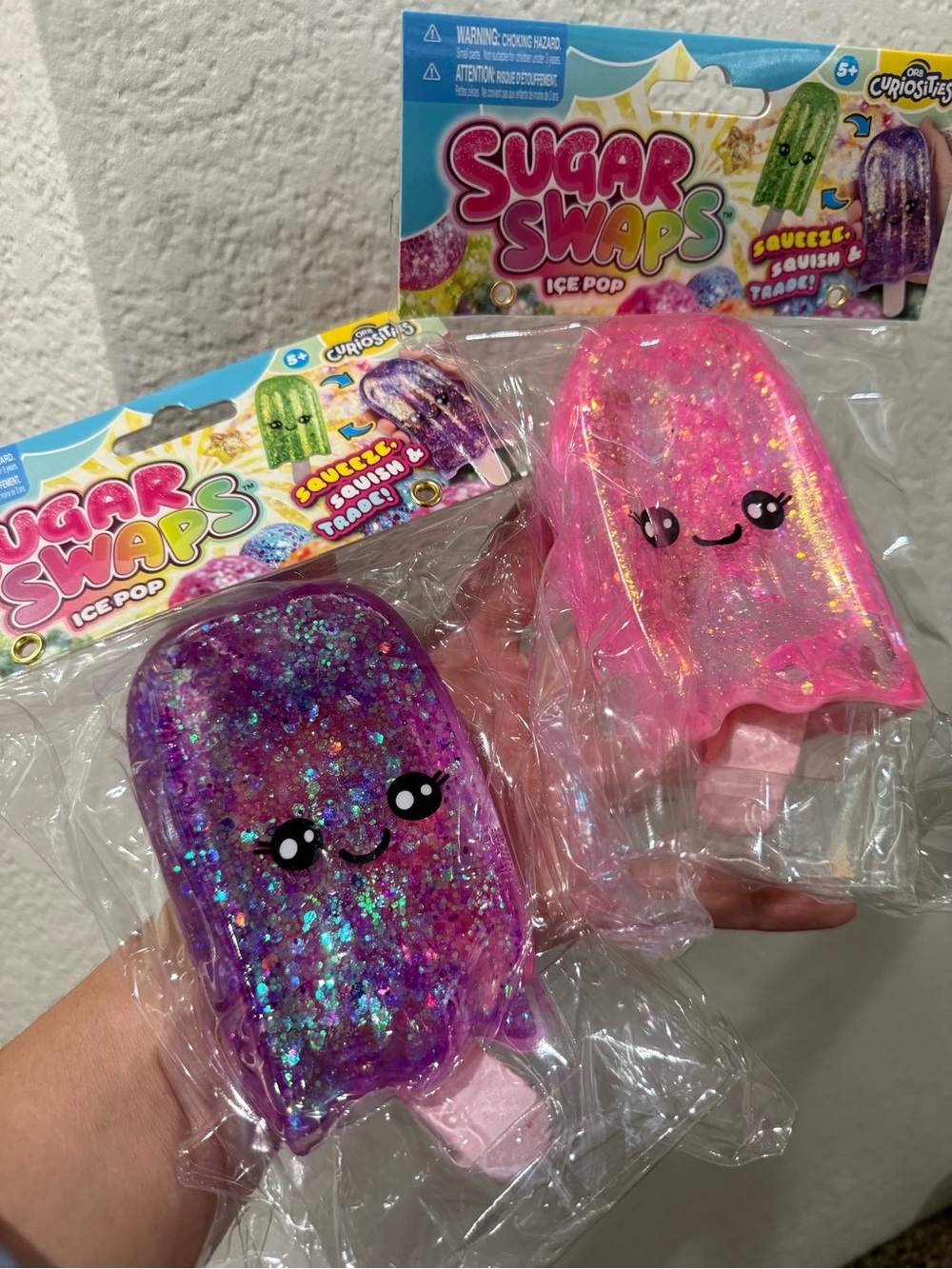 Sugar Swaps Glitter Ice Pop Squishies - Pink & Purple